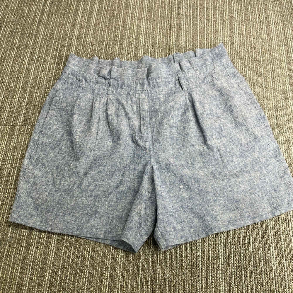 Boden Blue High Waist Shorts- Missing Waist Cloth Tie Belt